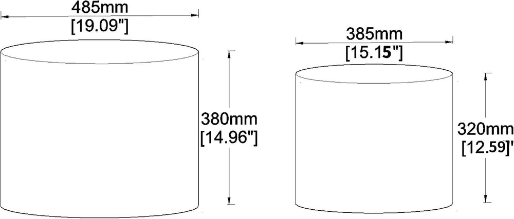 Modern Round Side Table Set of 2, MDF Core with Saddle Leather Upholstery, Cy...