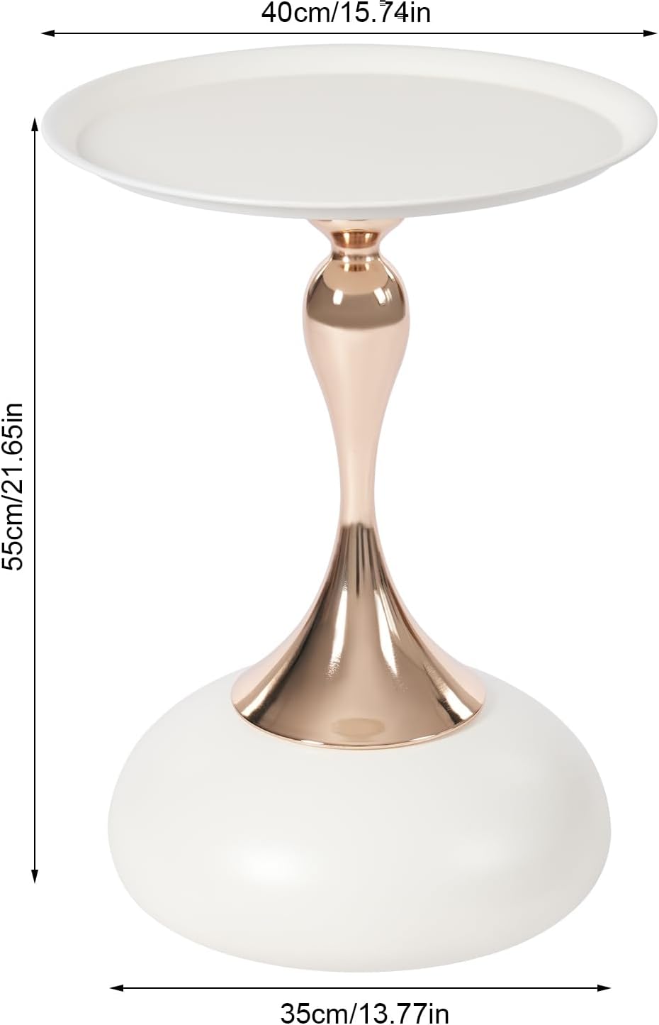 Xuthusman Round Side Table,Metal End Table with Mermaid Pillar Modern Nightst...