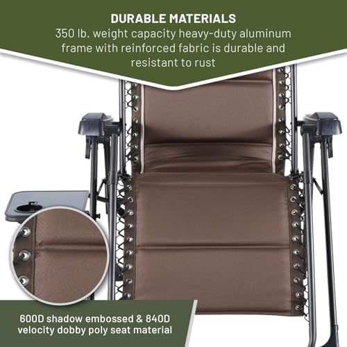 Timber Ridge Aluminum Zero Gravity Chair Set of 2, 350 lb Capacity Each