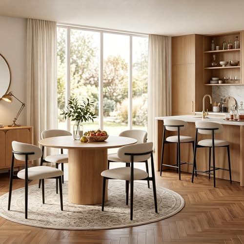 UVV Dining Chairs Set of 6, Metal Kitchen Chairs with Modern Fabric Upholster...