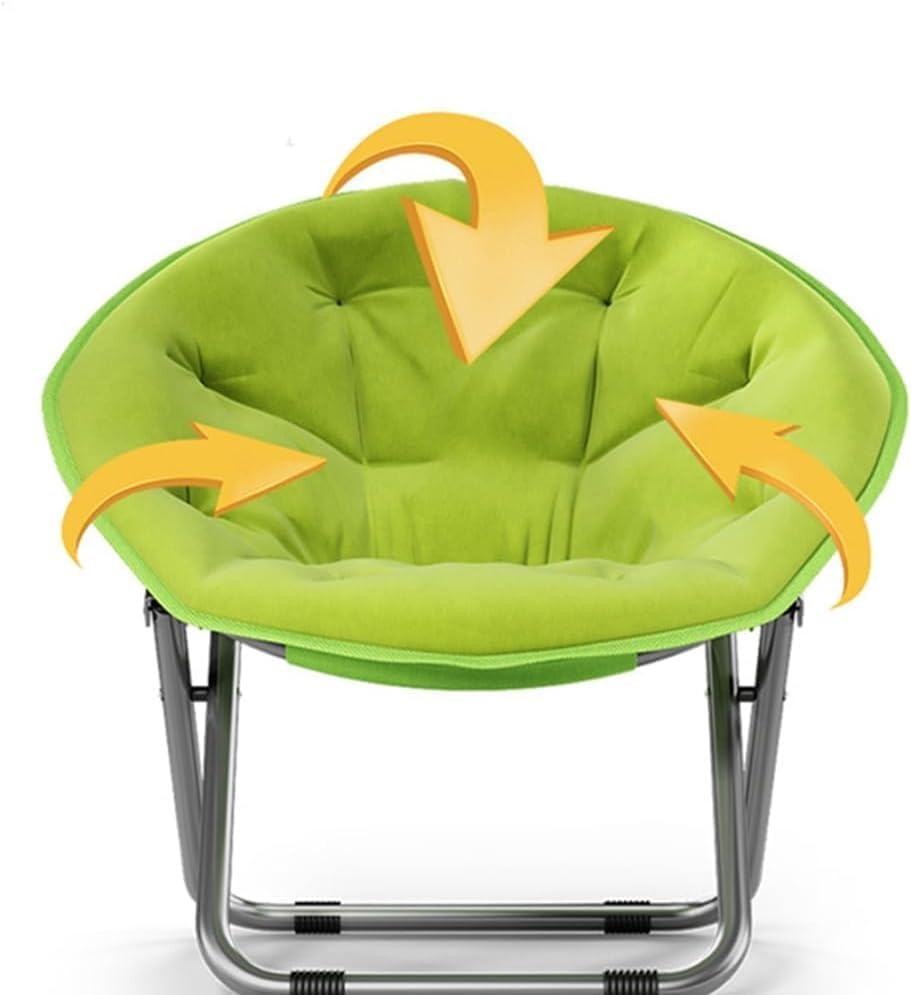Lightweight Folding Moon Chair for Bedroom and Living Room Green Load Capacity 125kg(Green)