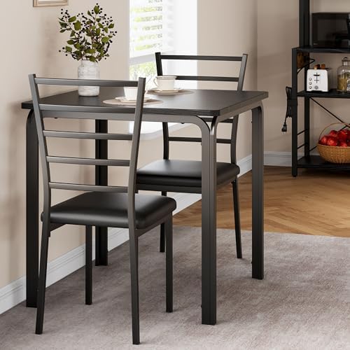 GarveeHome 3-Piece Kitchen Dining Room Table Chair Set for Small Space, Indoo...