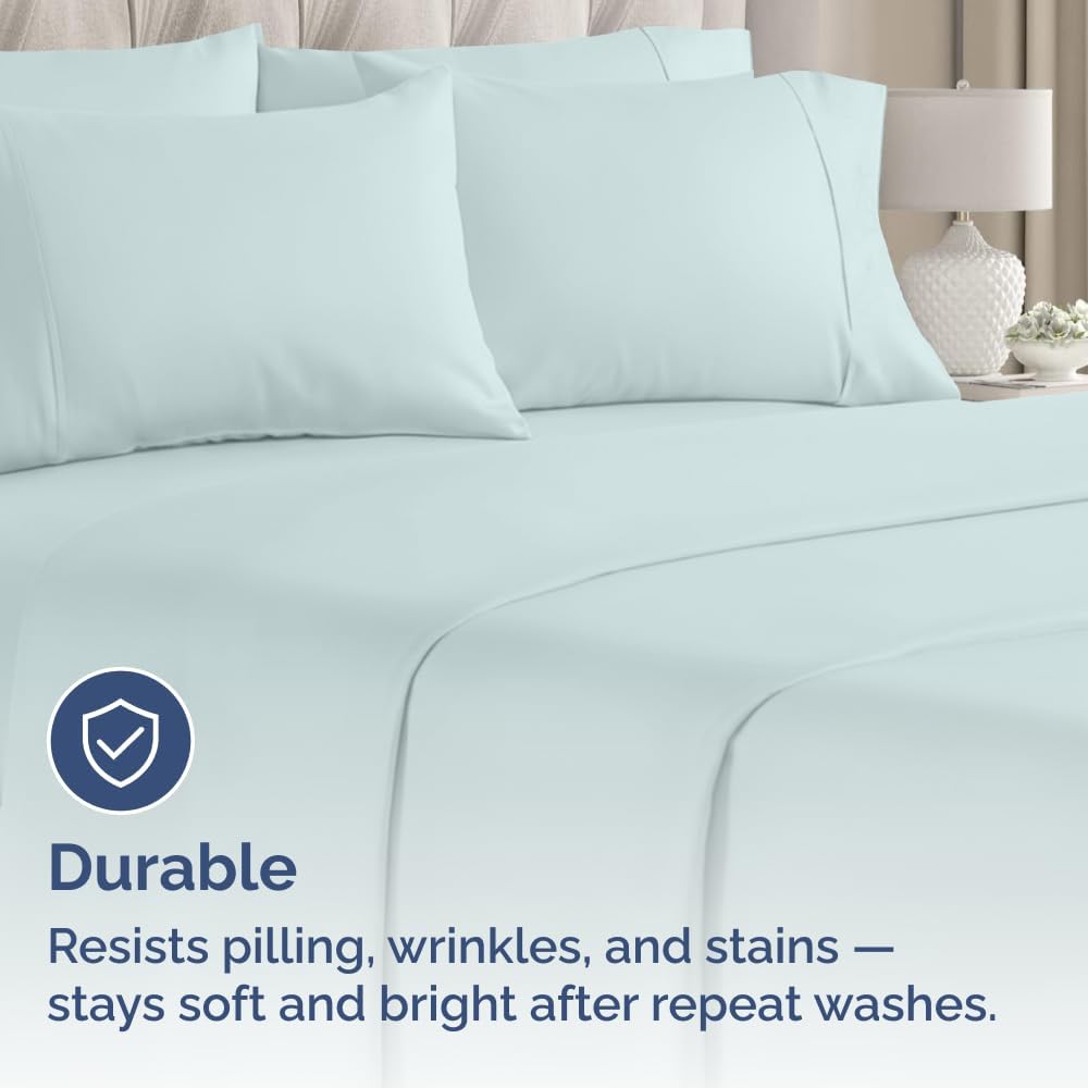 Queen Pillow Cases - 4 Pack - Super Soft Pillowcase Covers - Envelope Enclosure - Hotel Quality Pillow Protectors - Wrinkle Free, Shrink and Stain Resistant - Machine Washable - 20" x 30" (Ice Blue)