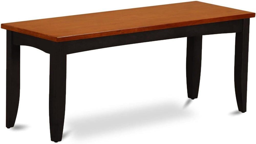 East West Furniture PFB-BLK-W Parfait Dining Room Bench with Solid Wood Seat,...