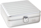 Bey-Berk Personalized Prague Aluminum 9-Slot Watch Case (Silver), Locking Travel Metal Watch Box with Quilted Interior, 9.75" x 3" x 10.25"