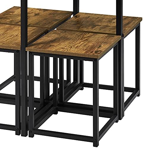 Yaheetech, Kitchen Table and Chairs Set for 4, Space Saving, Rustic Brown