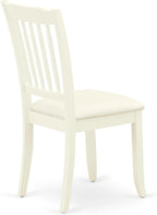 East West Furniture AMDA3-LWH-C 3 Piece Dining Table Set for Small Spaces Contains a Round Kitchen Table with Pedestal and 2 Linen Fabric Upholstered Chairs, 36x36 Inch, Linen White