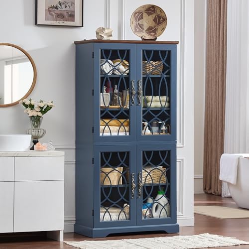 Joaxswe 67" Tall Pantry Cabinet Set of 3, Vintage Kitchen Pantries Cabin...