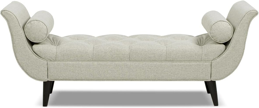 Jennifer Taylor Home Alma Tufted Flared Arm Entryway Bench, Taupe Polyester
