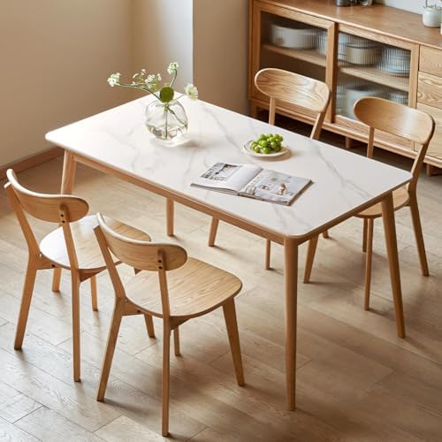 Oak Dining Chairs, Kitchen Chairs, 100% Solid Wood Modern Dinner Chair with C...