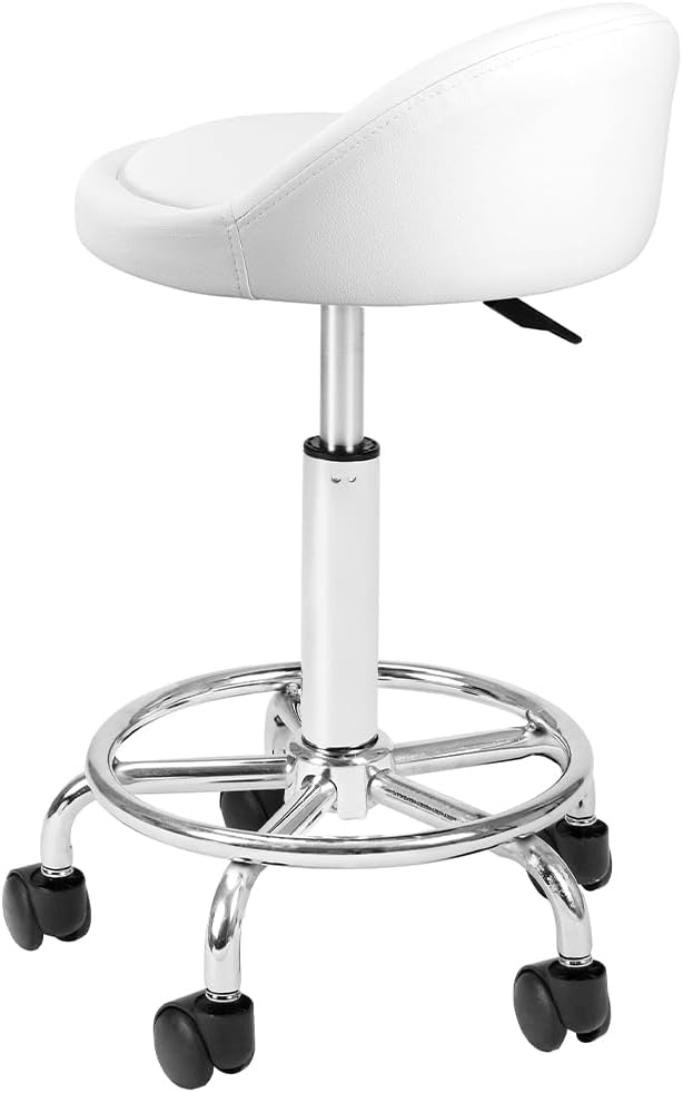 BAKAJI Ergonomic Faux Leather Stool - Minimalist Design