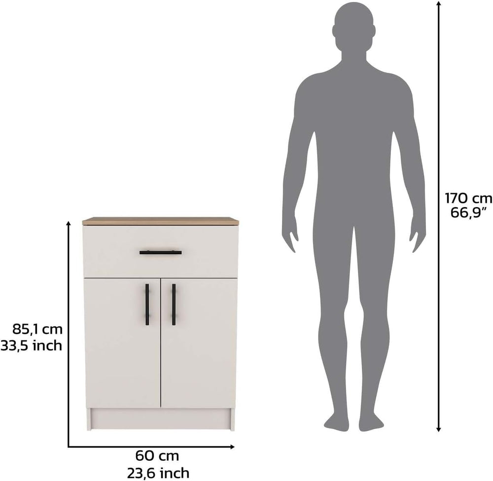 Tuhome Mayorca Pantry Cabinet, 33.5" Tall Kitchen Storage Cabinet with D...