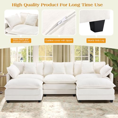 Hanherry Modular Sectional Sofa,Cloud Couch for Living Room,Modern Deep Seat ...