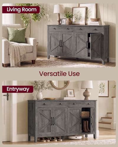 VASAGLE Farmhouse Buffet Cabinet, Coffee Bar with 2 Drawers