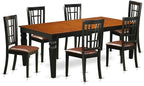 East West Furniture LGNI7-BCH-LC 7 Piece Dining Room Furniture Set Consist of a Rectangle Kitchen Table with Butterfly Leaf and 6 Faux Leather Upholstered Chairs, 42x84 Inch, Black & Cherry