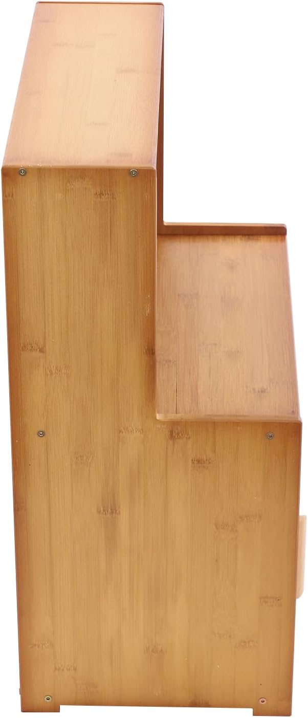 Kitchen Storage Cabinet with Sliding Doors, Bamboo Kitchen Pantry Sideboard, ...