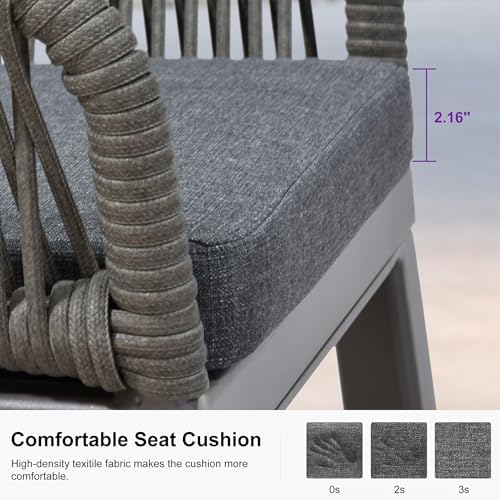PURPLE LEAF 24" Bar Stools Set of 2 Comfortable Seat Cushion, Smoke Grey