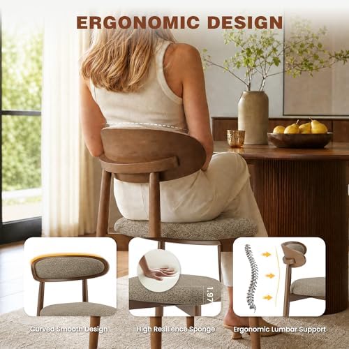 Dining Chairs Set of 4, Upholstered Dining Room Chairs with Solid Wood Legs |...