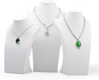 Oirlv White Leather Jewelry Bust Necklace Display Stand Trade Show Jewelry Holder (H:13.38")