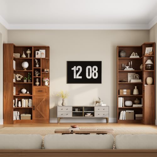 Garvee 74'' Tall Corner Bookshelf- 6-Tier Book Shelf with Drawer &amp...