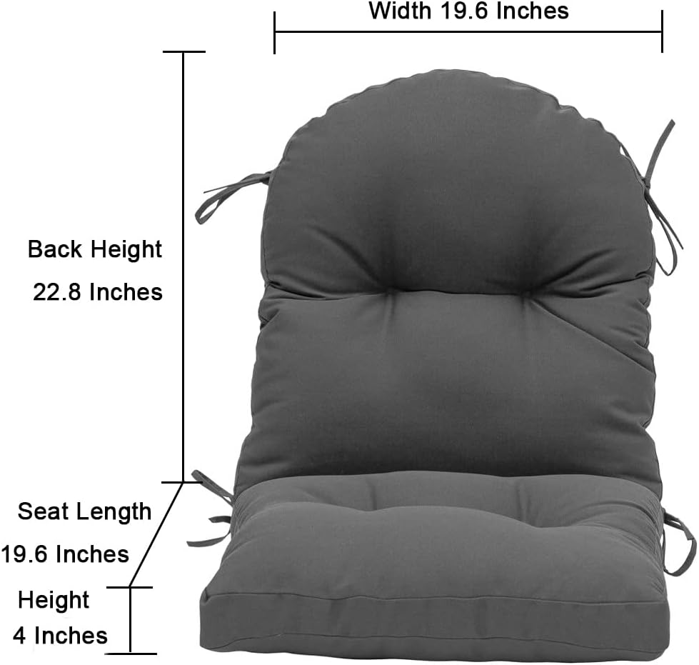 QILLOWAY Tufted Outdoor Chair Cushion Set of 4, Waterproof 43x20x4 Inch Non S...