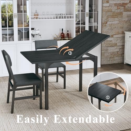 HUAHUU Dining Table Set for 4, Extendable Kitchen Table Cushion Chairs Set of...