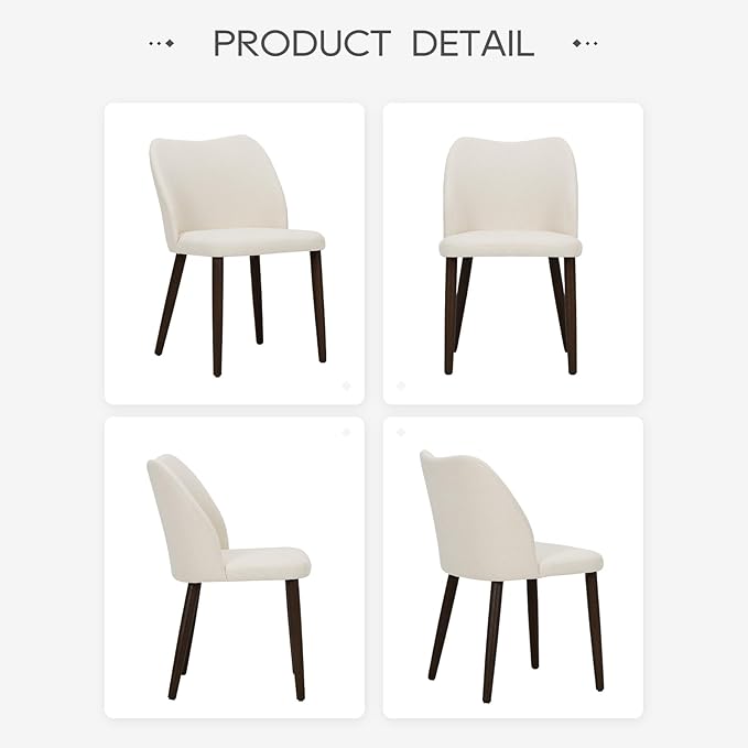 COLAMY Upholstered Dining Chairs Set of 2, Modern Fabric Dining Room Kitchen ...