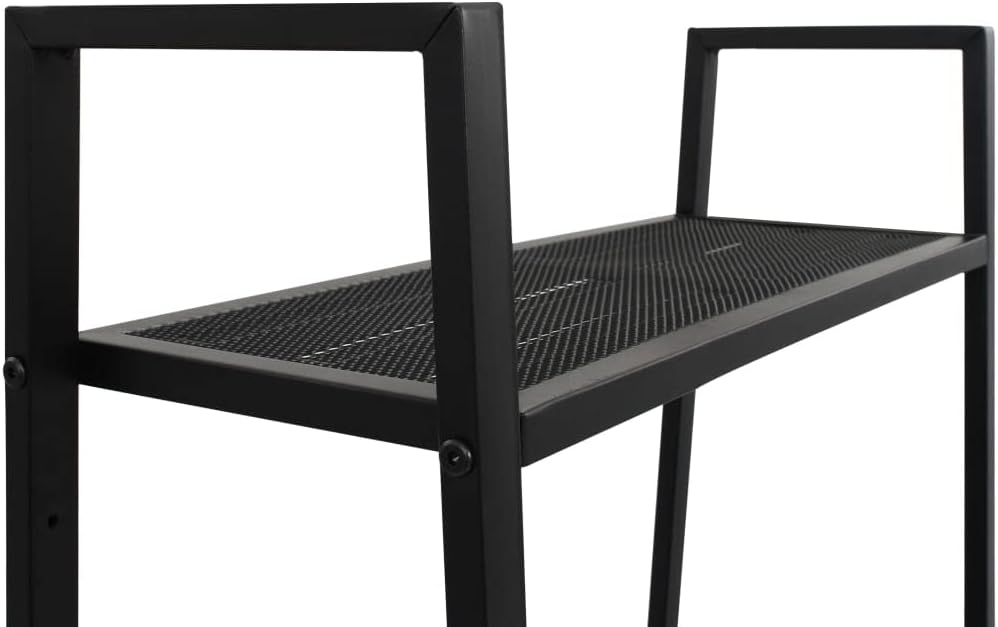 Ladder Bookcase 4 Tiers Metal Black, Freestanding Vertical Storage Rack for Home Office Living Room Bedroom, Compact Display Shelf Organizer Unit for Books Plants Toys