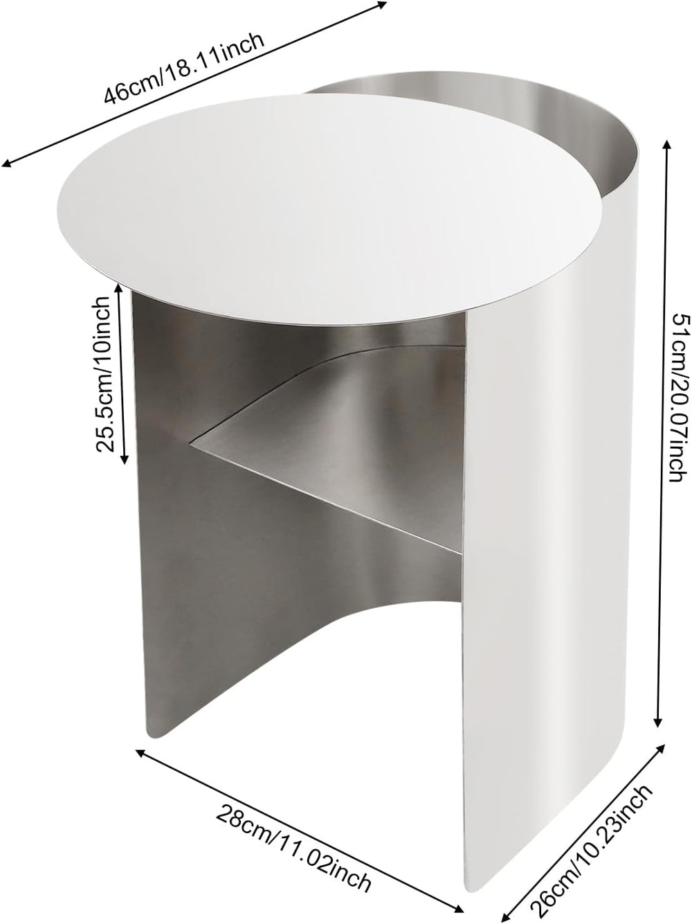 Modern Side Table Stainless Steel Sofa Table Geometric Design Coffee Table wi...
