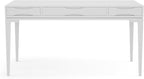 SIMPLIHOME Harper Desk - 60-Inch Wide Solid Hardwood Writing Desk in White, Mid-Century Modern Home Office Computer Table for Workspace or Study with 2 Drawers and Flip-Down Keyboard Tray