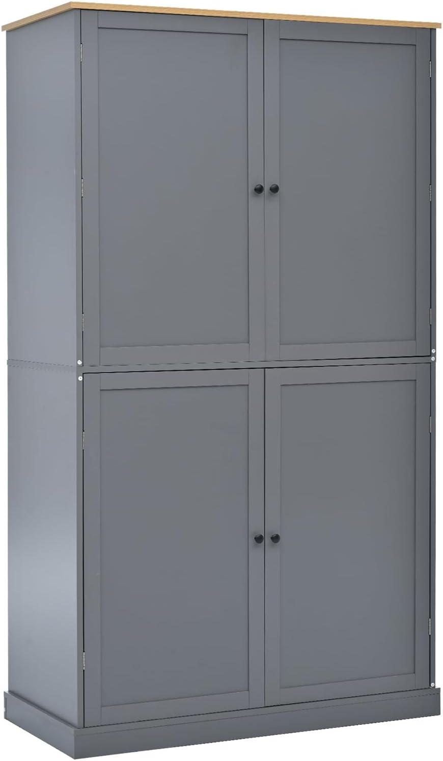 71.3" Tall Wooden Storage Cabinet with 4 Doors and Adjustable Shelves, 4...