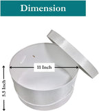 Sarah's Hat Boxes Classic White Hat Box – 11" x 5.5" (Dia. x Ht.) Handmade in USA – Odorless Non-Toxic Adhesive, Cording Handle – Premium Storage for Hats & Accessories