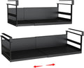 Expandable Under Cabinet Shelf Organizer with 0.94-Inch Thick Clips, Heavy Duty Extendable Under Shelf Storage Basket for Pantry or Laundry Room, Black, 2 Pack, Interior: 4.13" H x 7.2" D