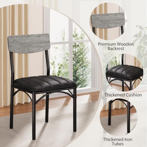 Dining Table Set for 4,Kitchen Table and Chairs for 4, Round Dining Room Tabl...