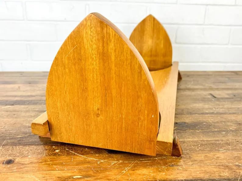 Solid Wood Bookends, Rustic Oak Book Holders for Shelves, Non-Slip Bottom Bookends for Books, Magazines, DVDs, Decorative Book Organizers for Home Office Library, Natural Wood Finish