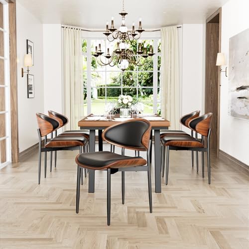 YaFiti Dining Chairs Set of 2, Mid Century Modern PU Leather Kitchen Chairs