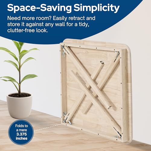 Stakmore Straight Edge Solid Wood Folding Card Table, Unfinished