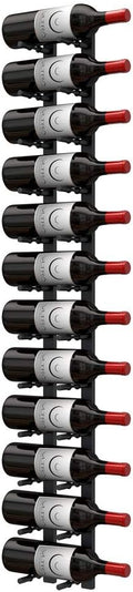 Ultra Wine Racks Wall Mounted Label-Out Wine Racks (4 Foot 1 Deep, Matte Black, 12 Wine Bottles) - Modern Metal Wine Storage, Modular Design for Home Bar, Kitchen, Dining Rooms, & Wine Cellars