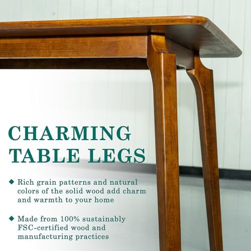Acacia Verve 48" Solid Wood Dining Table for 4, Rectangular Acacia Wood ...
