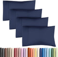 Standard Pillow Cases - 4 Pack - Super Soft Pillowcase Covers - Envelope Enclosure - Hotel Quality Pillow Protectors - Wrinkle Free, Shrink & Stain Resistant - Machine Washable - 20" x 26" (Navy Blue)