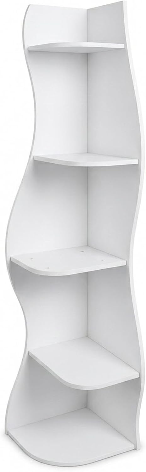 5-Tier Corner Shelf, Space-Saving Storage for Living Room