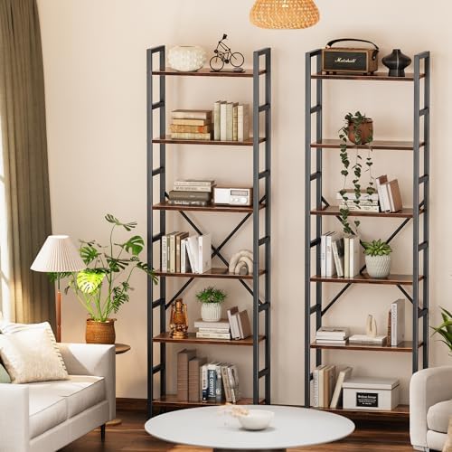 SUPERJARE Triple Bookshelf, Bookcase with 17 Open Display Shelves, Wide Book ...