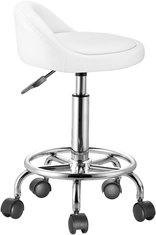 BAKAJI Ergonomic Faux Leather Stool - Minimalist Design
