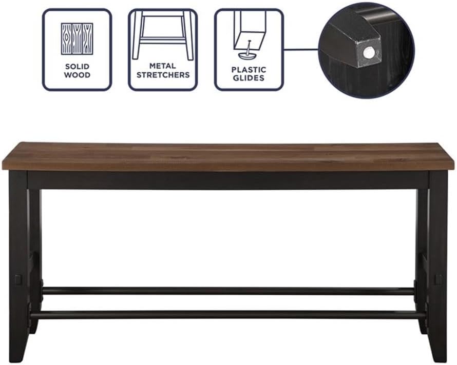 Steve Silver Company Bermuda Counter Bench, Gray