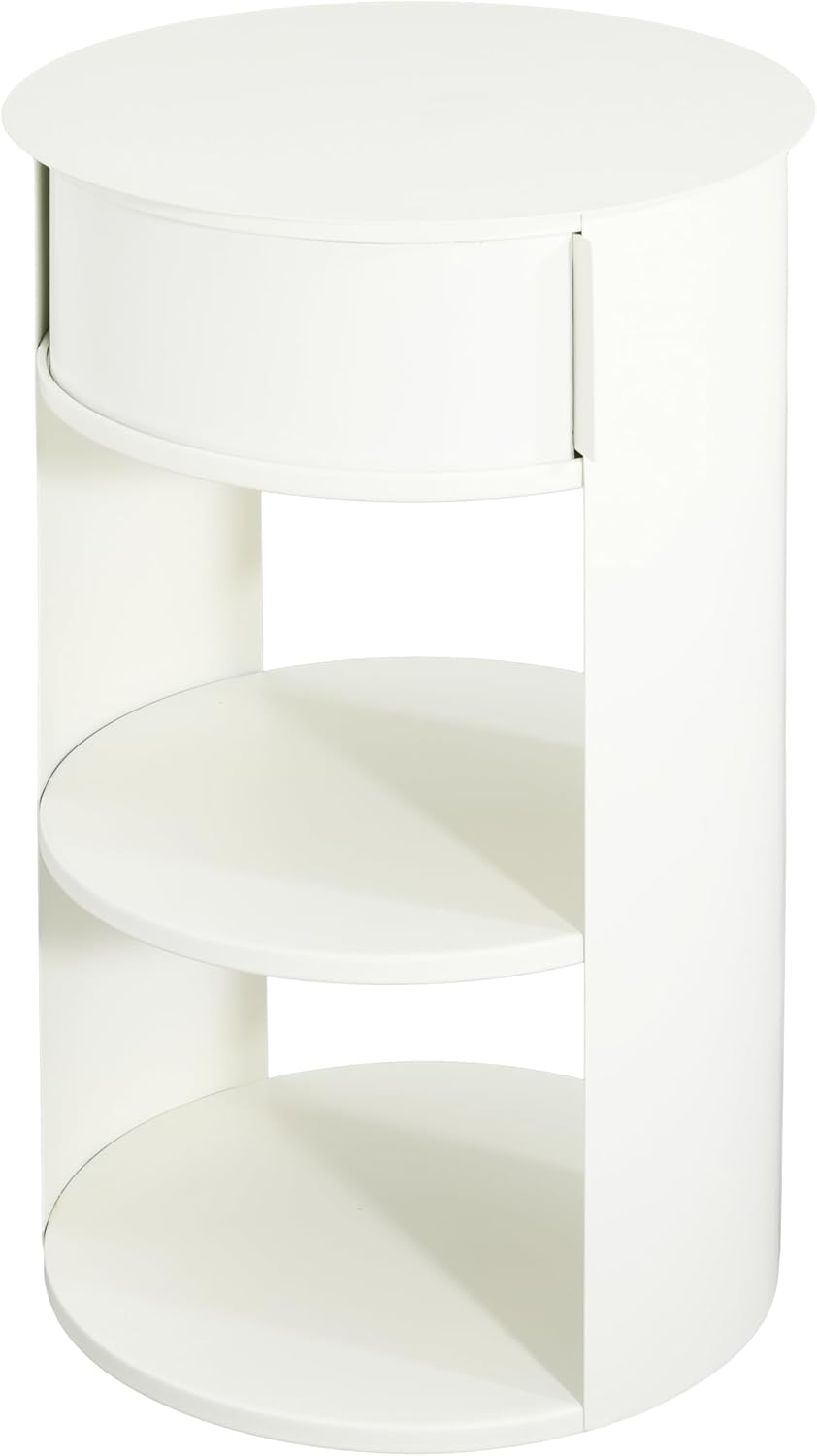 Christopher Knight Home Pomme 3-Tier Metal Small Side Table, Narrow Bedside T...