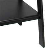 MAKLAINE 3 Tier Wooden Storage Ladder, Black Finish, Open Sides and Back, Solid Birch Wood, Modern and Sleek Design, Durable Display Shelves for Living Room or Bedroom Decor