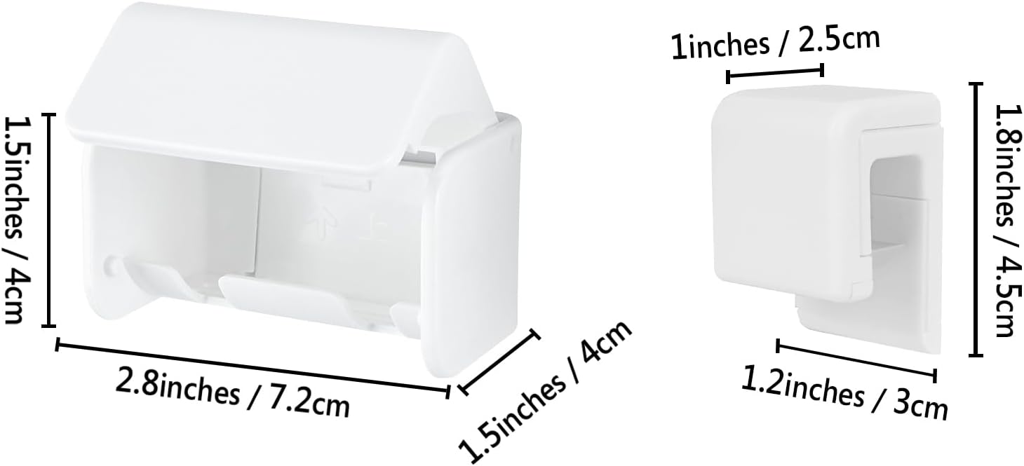 Toothbrush Holder Wall Mounted with Cover for Bathroom, 2 Slots Toothbrush Storage Organizer for Shower, Self Adhesive Toothbrush Hanger with Toothpaste Clip