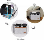 Bedside Caddy,Felt Bedside Storage Organizer, Hanging Storage for Dorm Bed Sofa for tablet Magazine Phone Remotes Water Bottle Holder (Grey)