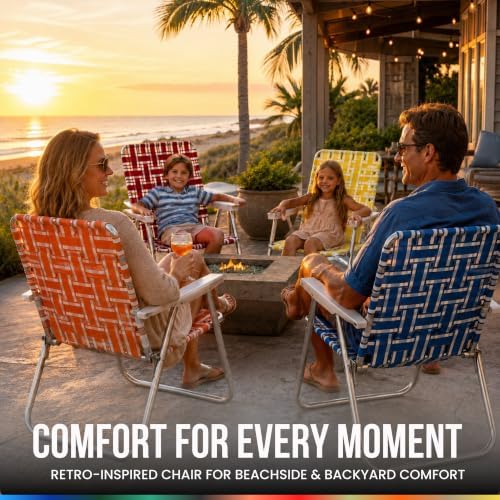 Lawn Chair USA Folding Aluminum Outdoor Patio Lawn Chair | Heavy-Duty Webbed ...