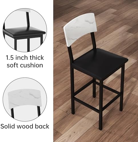 AWQM 5-Piece Dining Table Set, Kitchen Table Set for 4 (White)
